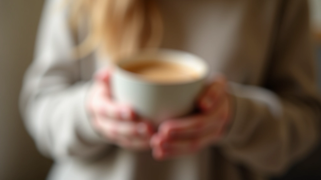 Warm beverage in hands during quiet morning moment with natural light